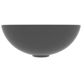 Vidaxl Washbasin rundt keramisk mørkegrå