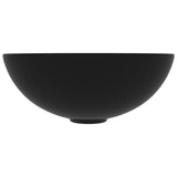 Vidaxl Washbasin Round Ceramic Matt Zwart