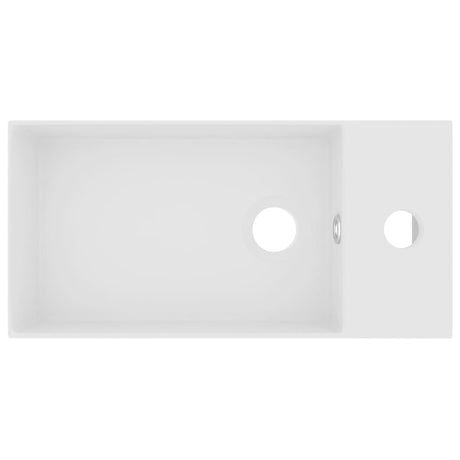 Vidaxl Washbasin med landing keramisk mat hvid