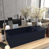 Vidaxl Washbasin med landing keramisk mørkeblå