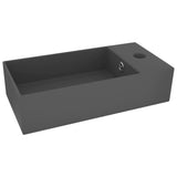 Vidaxl Washbasin med landing keramisk mørkegrå