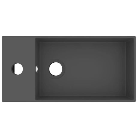 Vidaxl Washbasin med landing keramisk mørkegrå