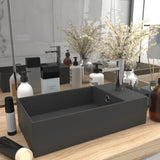 Vidaxl Washbasin med landing keramisk mørkegrå