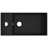 Vidaxl Washbasin med landing keramisk mat sort