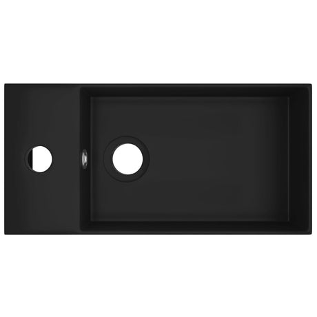 Vidaxl Washbasin med landing keramisk mat sort