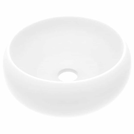 Vidaxl Washbasin omkring 40x15 cm keramisk mat hvid