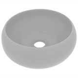 Vidaxl Washbasin Round 40x15 cm keramisk matt lysegrå