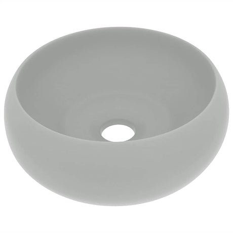 Vidaxl Washbasin Round 40x15 cm keramisk matt lysegrå