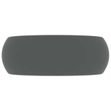Vidaxl Washbasin Round 40x15 cm Keramisk Mat mørkegrå