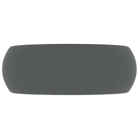 Vidaxl Washbasin Round 40x15 cm Keramisk Mat mørkegrå