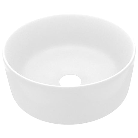 Vidaxl Washbasin omkring 40x15 cm keramisk mat hvid