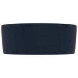 Vidaxl Washbasin Round 40x15 cm keramisk Mat mørkeblå