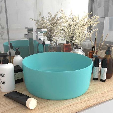 Vidaxl Washbasin Round 40x15 cm keramisk Matt Light Green