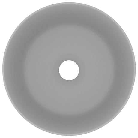 Vidaxl Washbasin Round 40x15 cm keramisk matt lysegrå