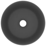 Vidaxl Washbasin Round 40x15 cm Keramisk Mat mørkegrå