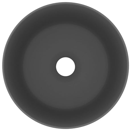 Vidaxl Washbasin Round 40x15 cm Keramisk Mat mørkegrå