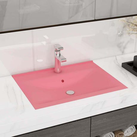 Vidaxl Washbasin med Tap Hole 60x46 cm keramisk sål lyserød