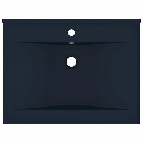 Vidaxl Washbasin med Tap Hole 60x46 cm keramisk Mat mørkeblå