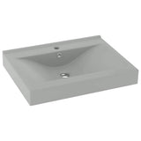 Vidaxl Washbasin med taphul 60x46 cm keramisk matt lysegrå