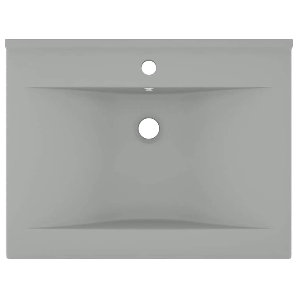 Vidaxl Washbasin med taphul 60x46 cm keramisk matt lysegrå