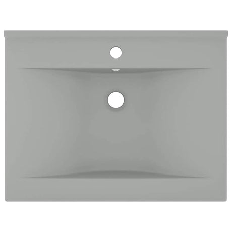Vidaxl Washbasin med taphul 60x46 cm keramisk matt lysegrå