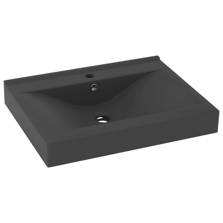 Vidaxl Washbasin med Tap Hole 60x46 cm keramisk matt mørkegrå