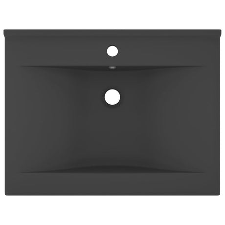 Vidaxl Washbasin med Tap Hole 60x46 cm keramisk matt mørkegrå