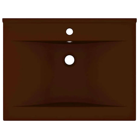 Vidaxl Washbasin med Tap Hole 60x46 cm keramisk matt mørkebrun