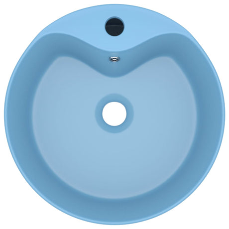 Vidaxl Washbasin med landing 36x13 cm keramisk matt lyseblå
