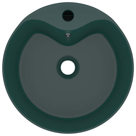 Vidaxl Washbasin med landing 36x13 cm keramisk matt mørkegrøn