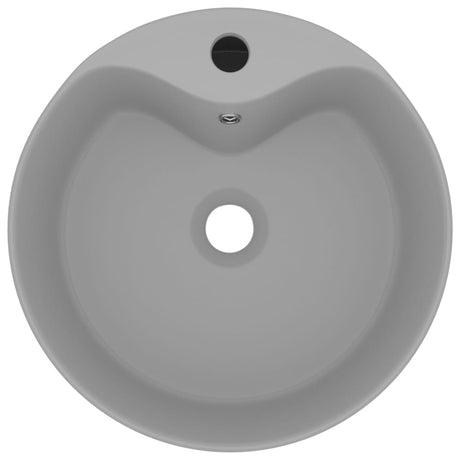 Vidaxl Washbasin med landing 36x13 cm keramisk matt lysegrå