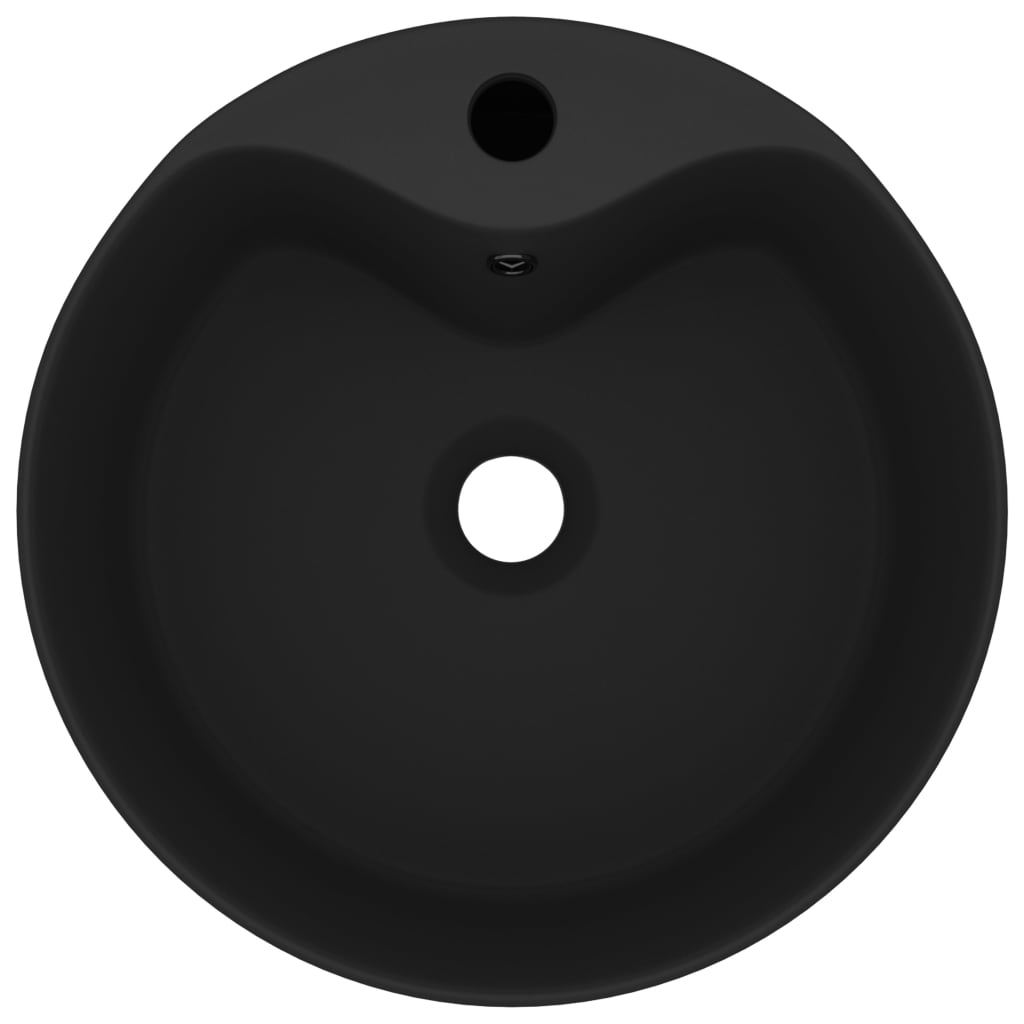 Vidaxl Washbasin med landing 36x13 cm keramisk mat sort