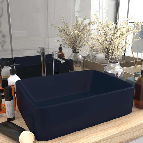 Vidaxl Washbasin 41x30x12 cm keramisk Mat mørkeblå