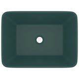 Vidaxl Washbasin 41x30x12 cm keramisk Mat mørkegrøn