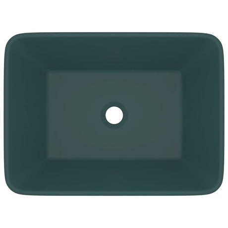 Vidaxl Washbasin 41x30x12 cm keramisk Mat mørkegrøn