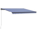 Vidaxl Luifel udvider manuelt 400x300 cm blå og hvid