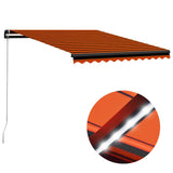 Vidaxx fortelt manuelt udtrækbart med LED 350x250 cm orange og brun