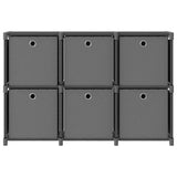 Vidaxl kast met 6 vakken met boxen 103x30x72,5 cm stof grijs