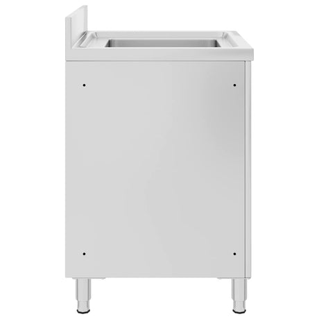 Vidaxl Washbasin Kabinet Kommerciel 60x60x96 cm rustfrit stål