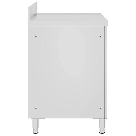 Vidaxl Arbejdsbord med kabinet kommerciel 60x60x96 cm rustfrit stål