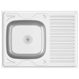 Vidaxx sink with drain set 800x600x155 mm stainless steel silver