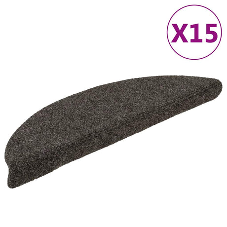 Vidaxl Stair Mats Self -fast 15 stykker 56x17x3 cm Anthracite halvkugle