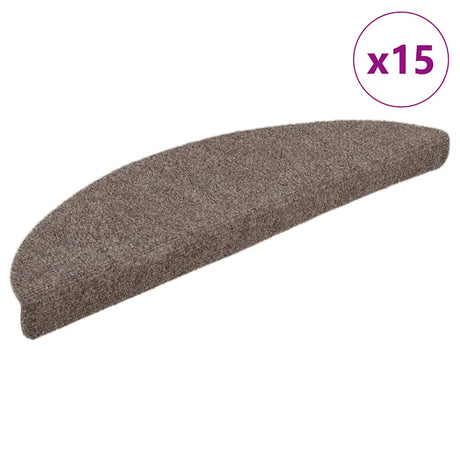 Vidaxl Stair Mats Self -fast 15 stykker 56x17x3 cm beige halvkugle