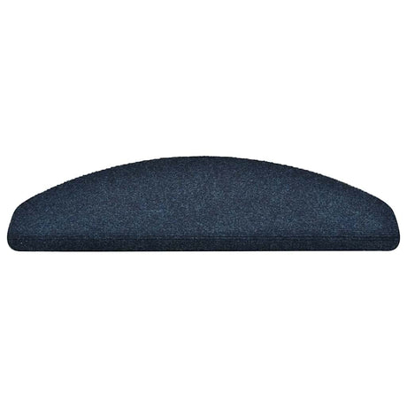 Vidaxl Stair Mats Self -fast 15 stykker 65x21x4 cm marineblå semi -runde store