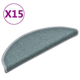 Vidaxx trappemåtter 15 stk 56x17x3 cm havblå halvcirkelformet