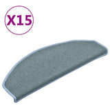 Vidaxx trappemåtter 15 stk 65x24x4 cm havblå halvcirkelformet stor