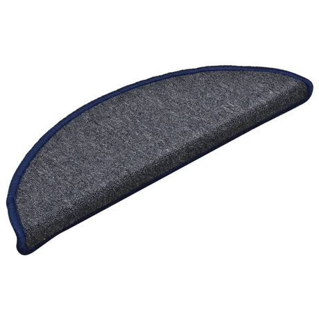 Vidaxl Stair Mats 15 St 56x17x3 cm mørkegrå og blå halvkugle