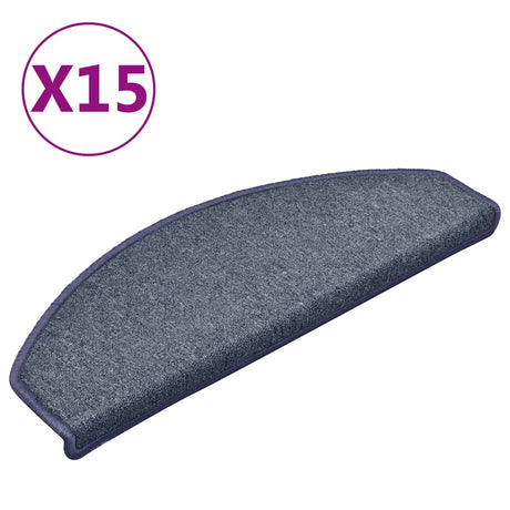 Vidaxl Stair Mats 15 St 65x24x4 cm mørkegrå og blå halvkugle stor