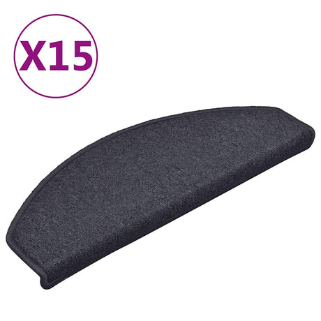 Vidaxl Stair Mats 15 St 65x24x4 cm mørkegrå og blå halvkugle stor