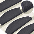 Vidaxl Stair Mats 15 St 65x24x4 cm mørkegrå og blå halvkugle stor
